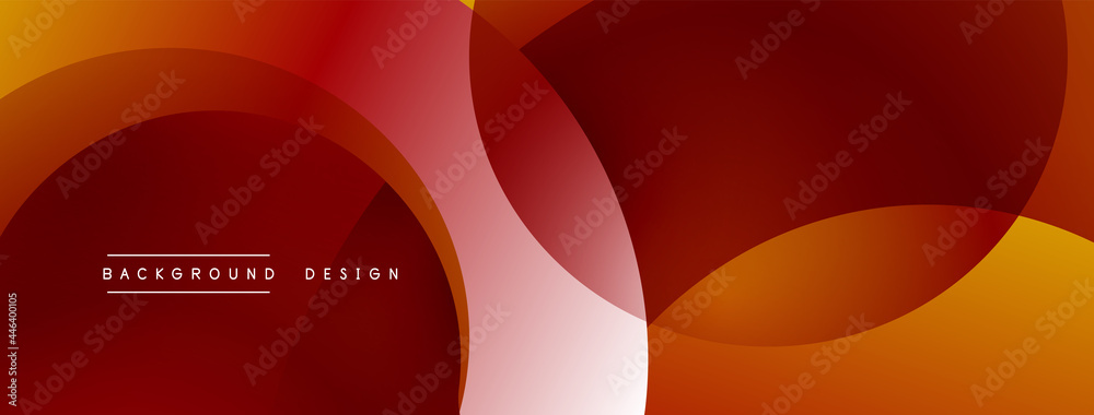 Fototapeta premium Abstract overlapping lines and circles geometric background with gradient colors