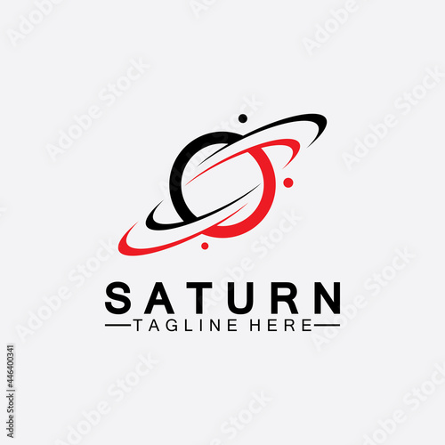 Planet Saturn logo vector illustration design. Planet logo template. Space logo vector