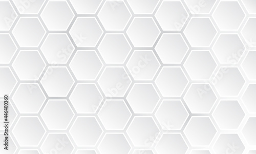 White hexagone background pattern 3D rendering
