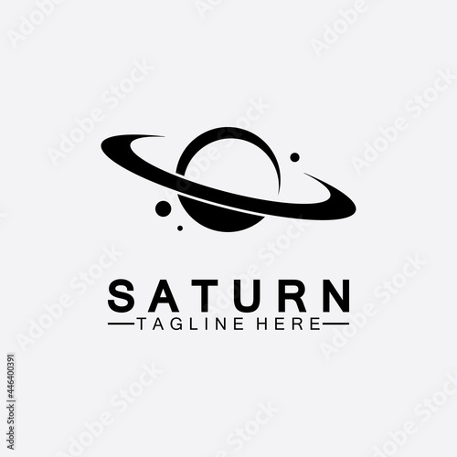 Planet Saturn logo vector illustration design. Planet logo template. Space logo vector