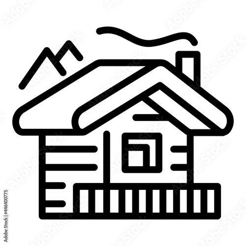 Mountains cabana icon. Outline mountains cabana vector icon for web design isolated on white background