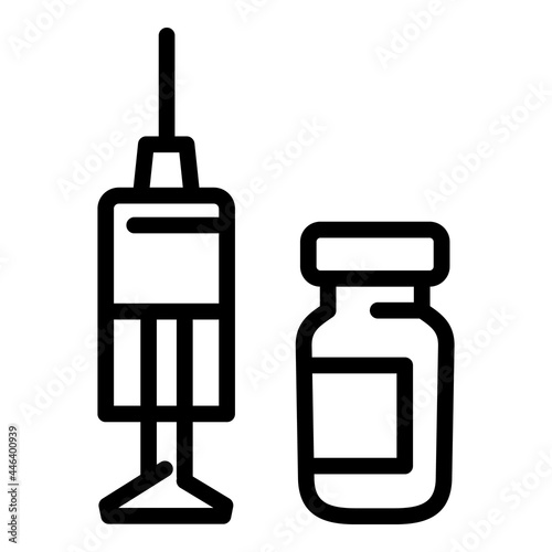 Flu syringe icon. Outline flu syringe vector icon for web design isolated on white background