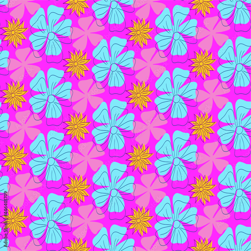 Floral retro meadow seamless pattern Floral retro meadow seamless pattern