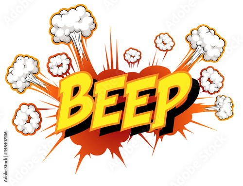 Comic speech bubble with beep text photo