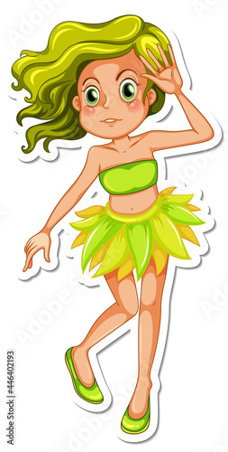 Little elf girl cartoon character sticker