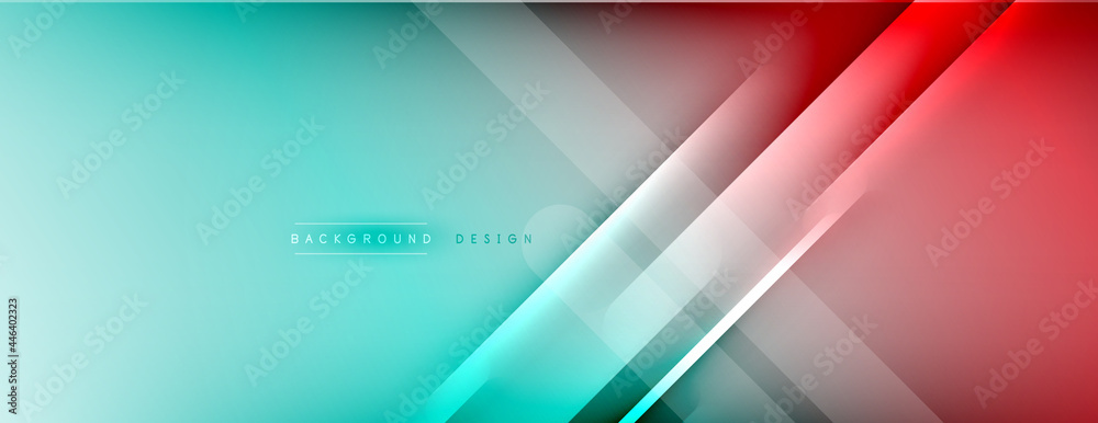 Abstract background. Shadow lines on bright shiny gradient background.