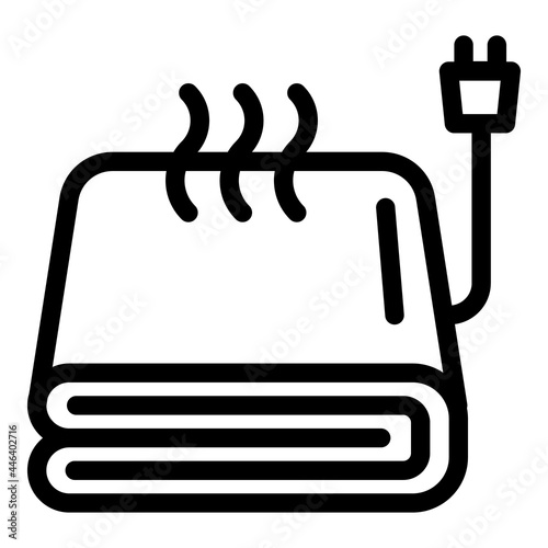 Warm electric blanket icon. Outline warm electric blanket vector icon for web design isolated on white background