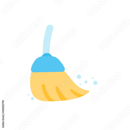 Broom vector. Floor broom for dusting off dust on the floor for cleaning.