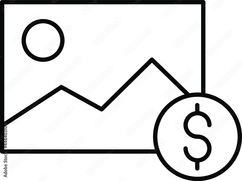 Sell buy photo picture Vector Line icon. Editable Stroke. Pixel Perfect vector illustration transparent background Sell buy photo picture Vector Line icon. Editable Stroke. Pixel Perfect vector illustration transparent background