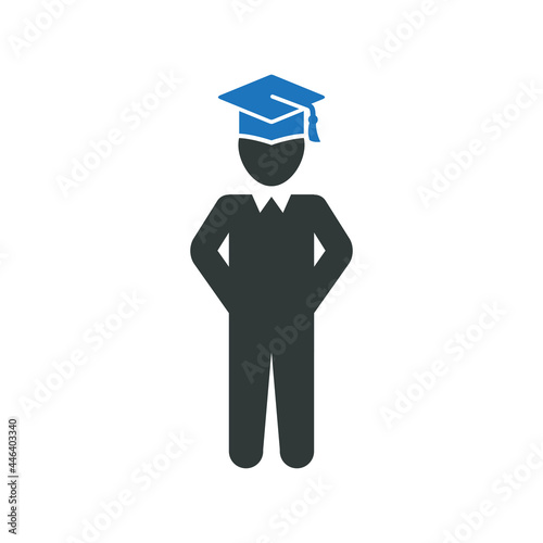 Graduation student icon vector graphic illustration