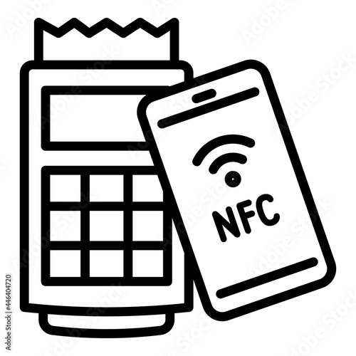 Nfc payment machine icon. Outline nfc payment machine vector icon for web design isolated on white background