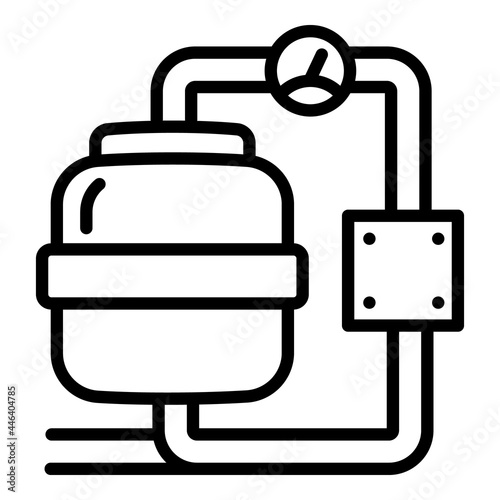 Pool pump icon. Outline pool pump vector icon for web design isolated on white background
