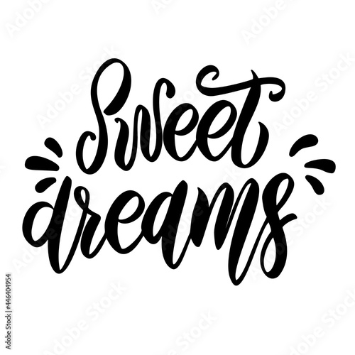 Sweet dream. Lettering phrase on white background. Design element for greeting card  t shirt  poster. Vector illustration