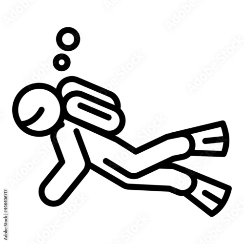 Underwater snorkeling icon. Outline underwater snorkeling vector icon for web design isolated on white background