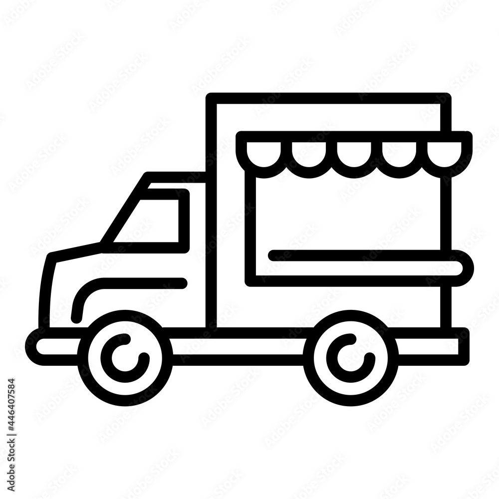 Canopy food truck icon. Outline canopy food truck vector icon for web design isolated on white background Canopy food truck icon. Outline canopy food truck vector icon for web design isolated on white background
