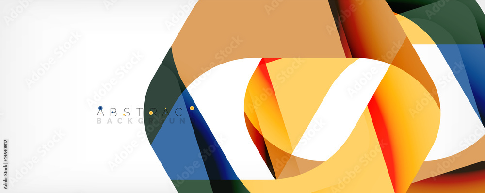 Geometric abstract background - multicolored abstract shapes on white. Vector Illustration For Wallpaper, Banner, Background, Landing Page Geometric abstract background - multicolored abstract shapes on white. Vector Illustration For Wallpaper, Banner, Background, Landing Page