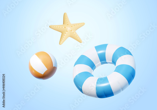 3d beach toy element collection