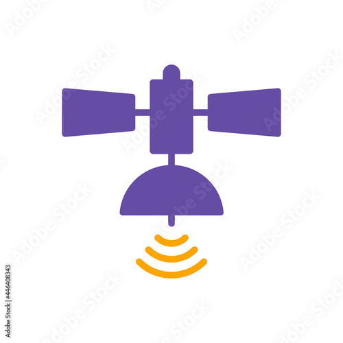 Satellite vector flat glyph icon. Navigation sign