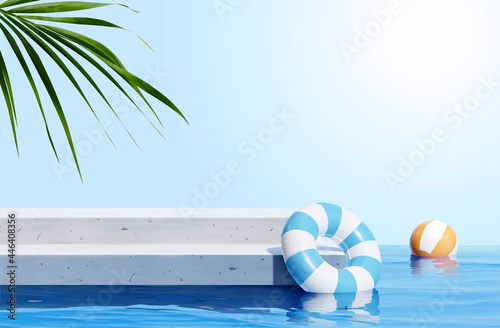 3d beach scene for product display