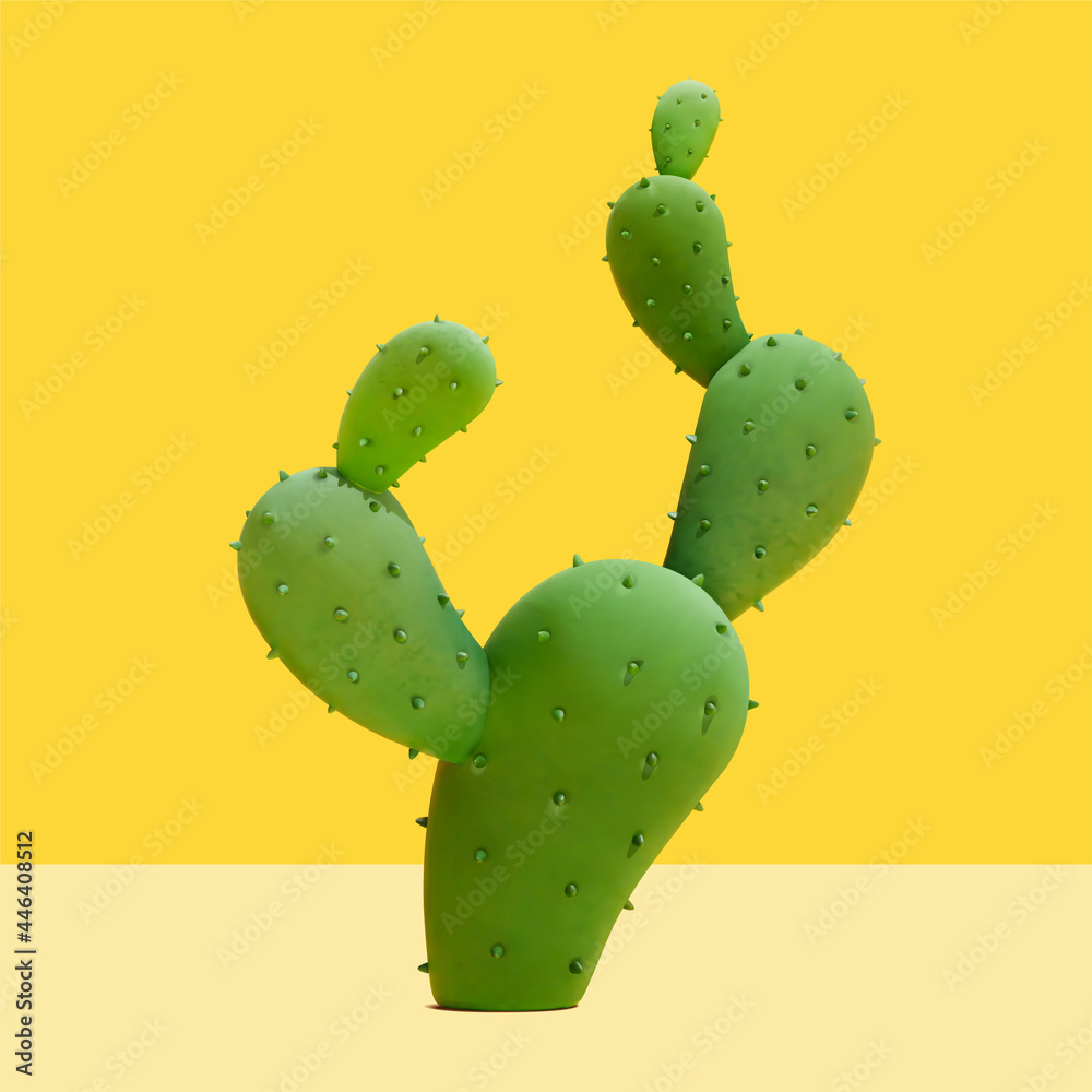 3d trendy cactus plant