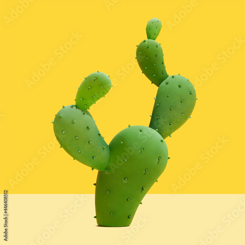 3d trendy cactus plant