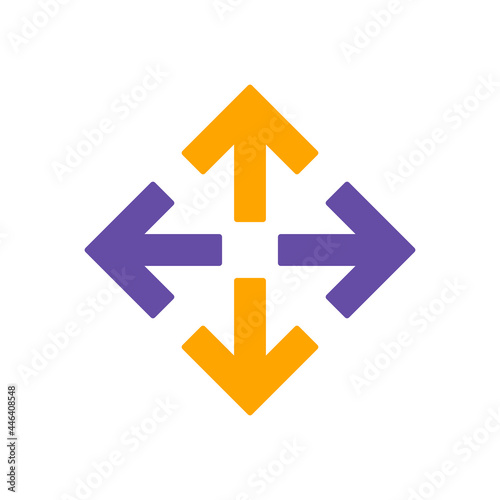 Four arrows pointing from the center glyph icon