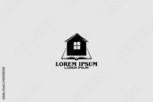 Abstract home and book vector logo template