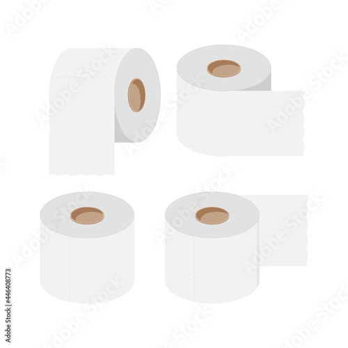 Tissue set. Toilet paper roll. Vector illustration.