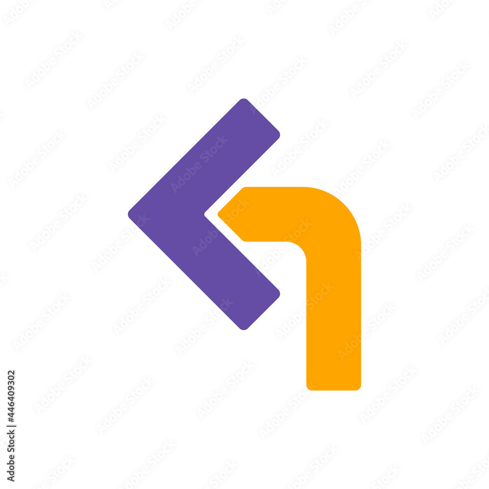 Turn left arrow vector glyph icon. Navigation sign Turn left arrow vector glyph icon. Navigation sign