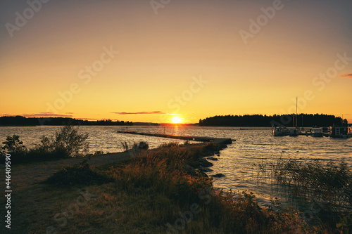 sunset on the lake.  shot at p  ij  nne  Finland