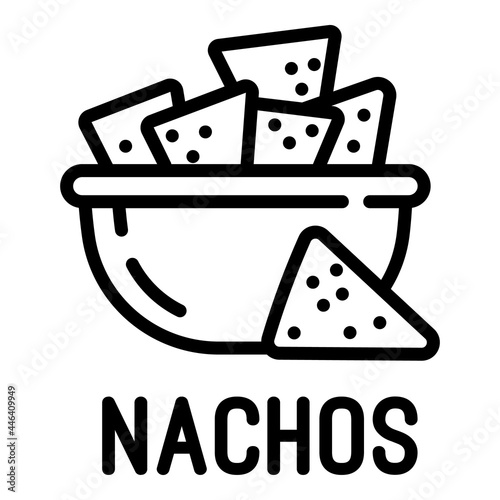 Nachos icon. Outline nachos vector icon for web design isolated on white background