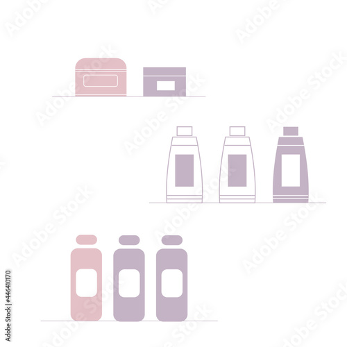 Tubes and bottles with cosmetics isolated on a white background. 