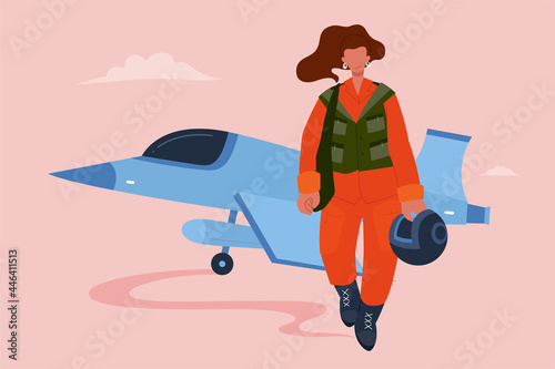Female fighter pilot at work