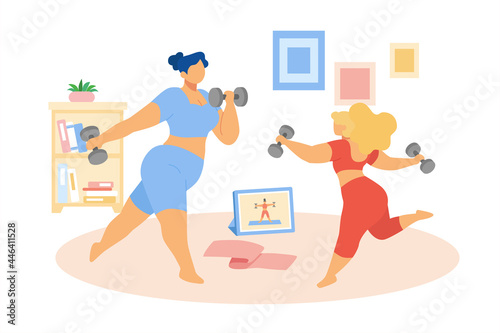 Online fitness class at home © JoyImage