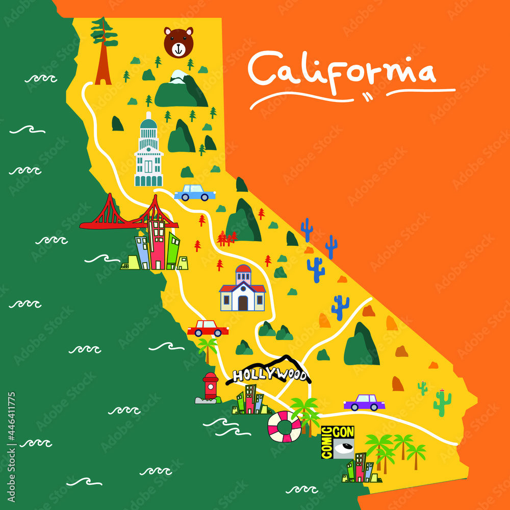 a map design of the state of California, is the world's entertainment center a map design of the state of California, is the world's entertainment center