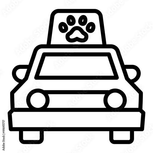 Pet taxi icon. Outline pet taxi vector icon for web design isolated on white background