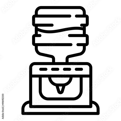 Water cooler icon. Outline water cooler vector icon for web design isolated on white background