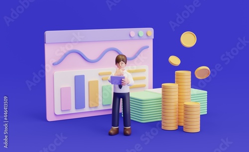 3d model of investment concept
