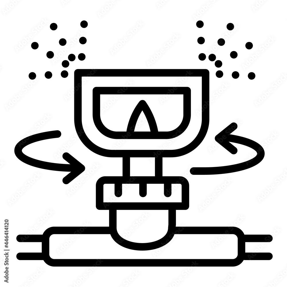 Irrigation sprinkler icon. Outline irrigation sprinkler vector icon for web design isolated on white background Irrigation sprinkler icon. Outline irrigation sprinkler vector icon for web design isolated on white background