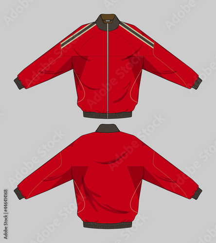 retro vintage windbreaker jacket template