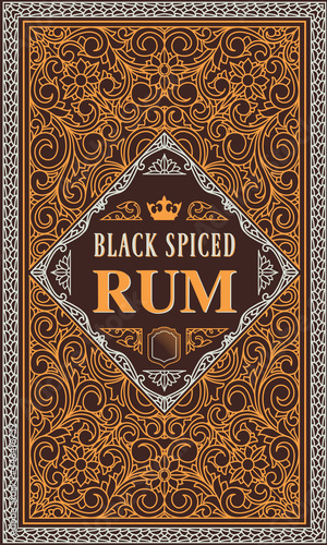 Spiced Rum - ornate vintage decorative label