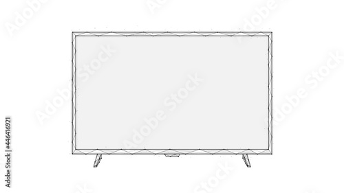 Polygonal vector illustration of a TV screen. Led or lcd display low poly art.