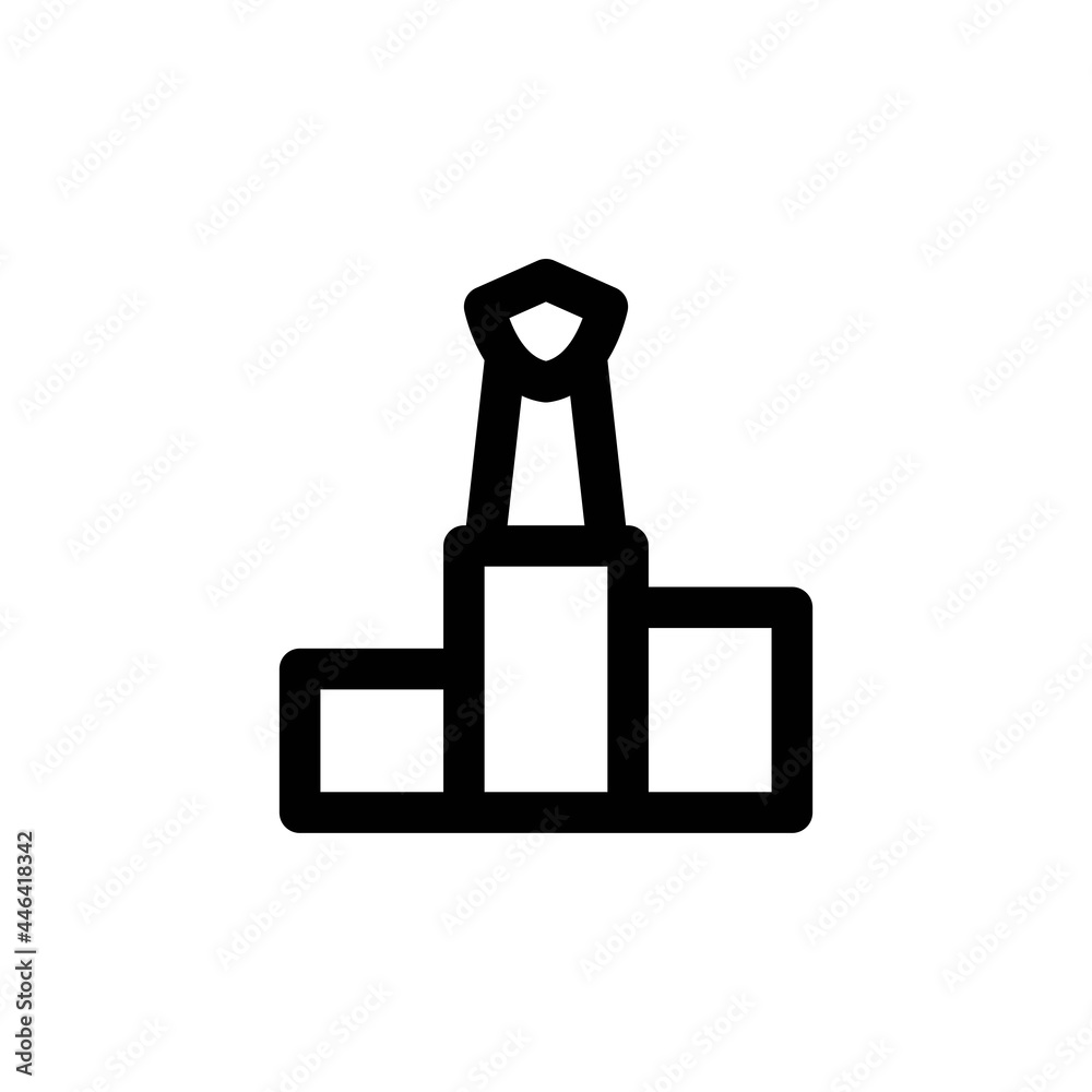 Trophy cup icon line style vector  