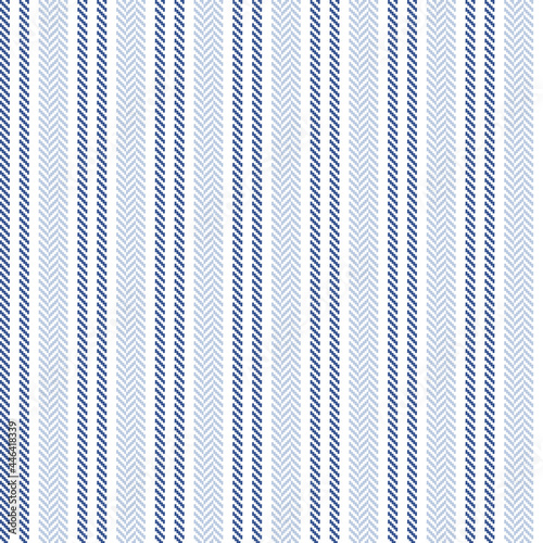 Stripe pattern vector in blue and white. Seamless herringbone textured vertical lines for shirt, dress, shorts, blouse, other modern spring summer autumn winter fashion textile design.