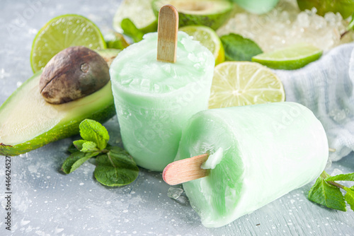 Avocado and lime popsicles photo