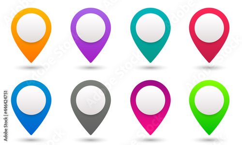 Map marker set, vector map pin location icon