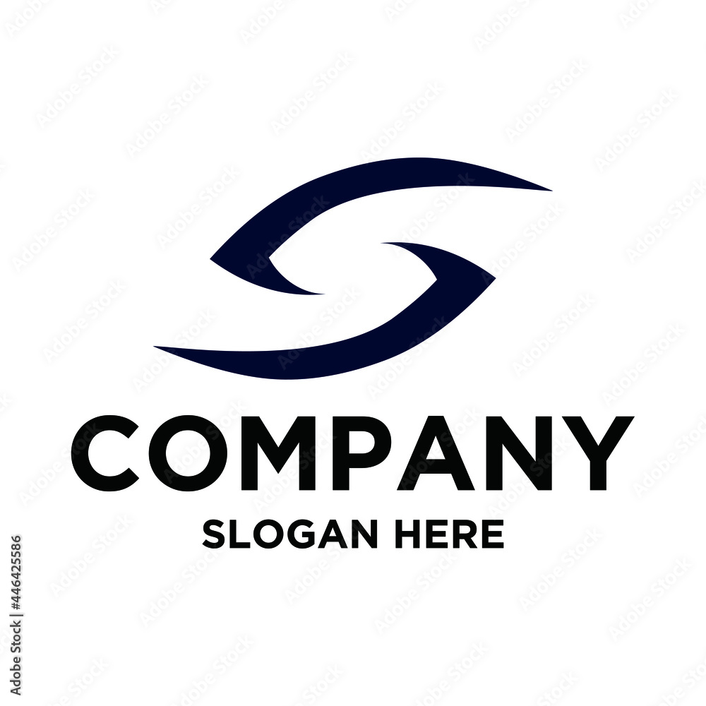 Vision logo design with abstract letter S vector Vision logo design with abstract letter S vector