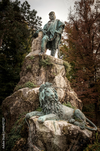 Monument to italian patriot Giuseppe Garibaldi near Biennale Gardens , Venice , Italy