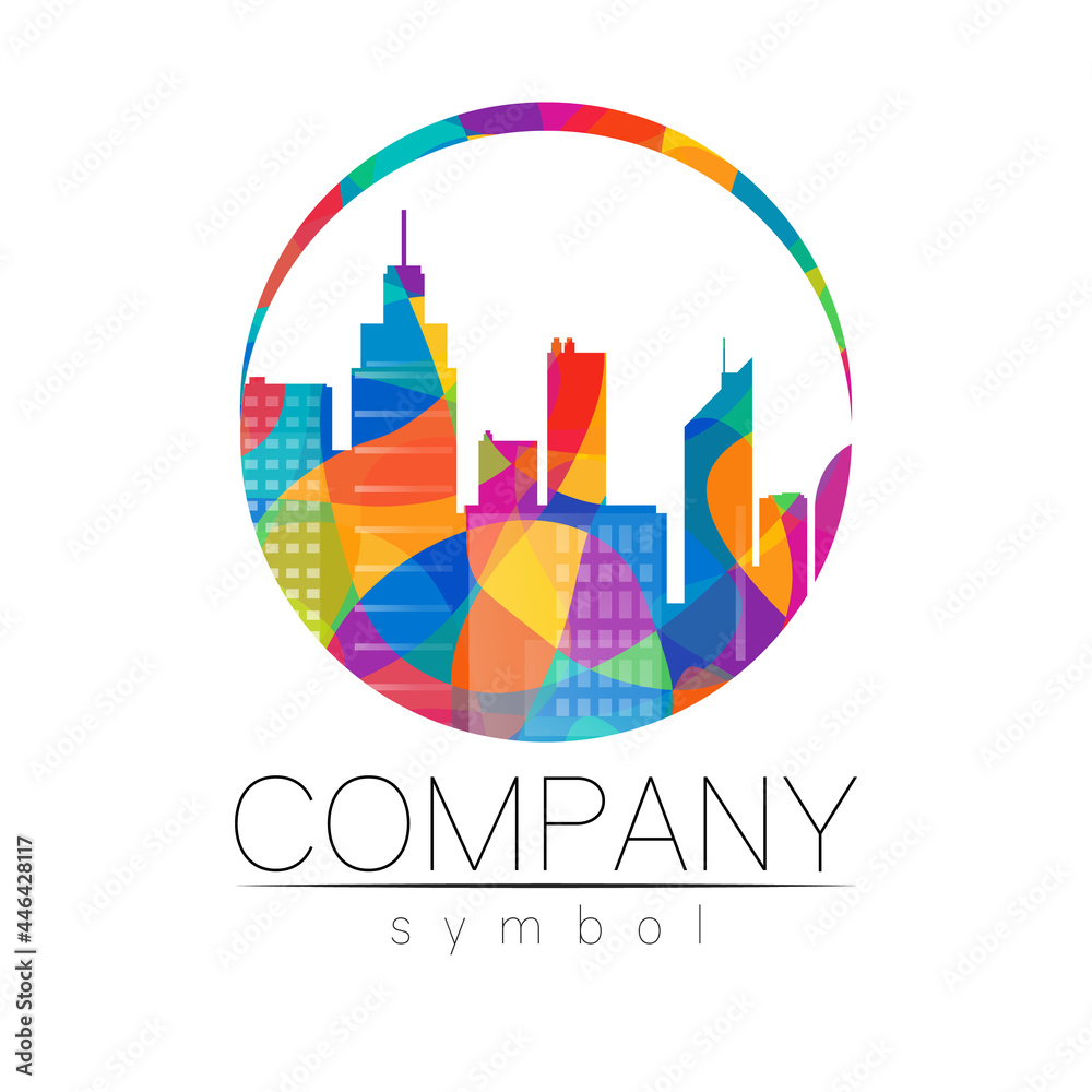 Obraz premium Company Logo Vector City Town Icon for Branding Real Estate Symbol Building and Apartment Rent Concept Sign