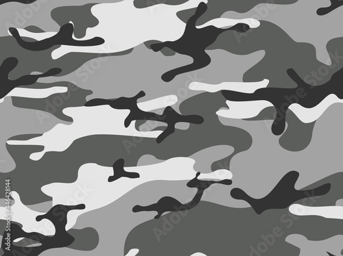 Camouflage seamless pattern. Military texture. Print on fabric and clothing. Vector illustration